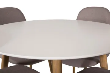 Rund matgrupp Venture Home Mörkbeige Vit Natur - Møbler - Bord - Spisegruppe