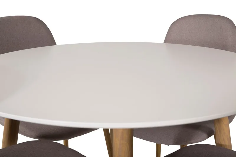 Rund matgrupp Venture Home Mörkbeige Vit Natur - Møbler - Bord - Spisegruppe
