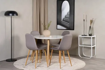 Rund matgrupp Venture Home Mörkbeige Vit Natur - Møbler - Bord - Spisegruppe