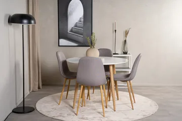 Rund matgrupp Venture Home Mörkbeige Vit Natur - Møbler - Bord - Spisegruppe