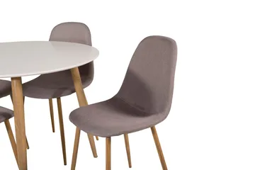 Rund matgrupp Venture Home Mörkbeige Vit Natur - Møbler - Bord - Spisegruppe