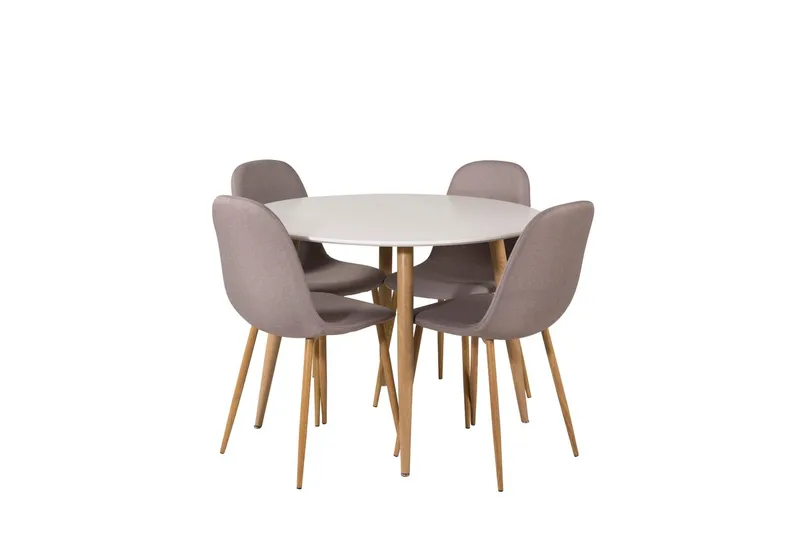 Rund matgrupp Venture Home Mörkbeige Vit Natur - Møbler - Bord - Spisegruppe