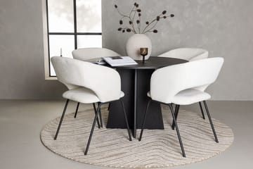 Rund matgrupp Venture Home Offwhite Svart 4st - Møbler - Bord - Spisegruppe