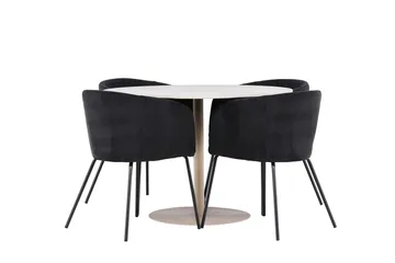 Rund matgrupp Venture Home Svart Beige 4st - Møbler - Bord - Spisegruppe