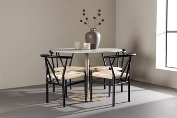 Rund matgrupp Venture Home Svart Beige 4st - Møbler - Bord - Spisegruppe