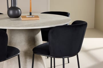 Rund matgrupp Venture Home Svart Beige 4st - Møbler - Bord - Spisegruppe