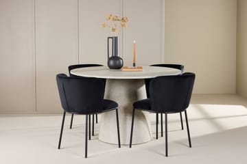 Rund matgrupp Venture Home Svart Beige 4st - Møbler - Bord - Spisegruppe