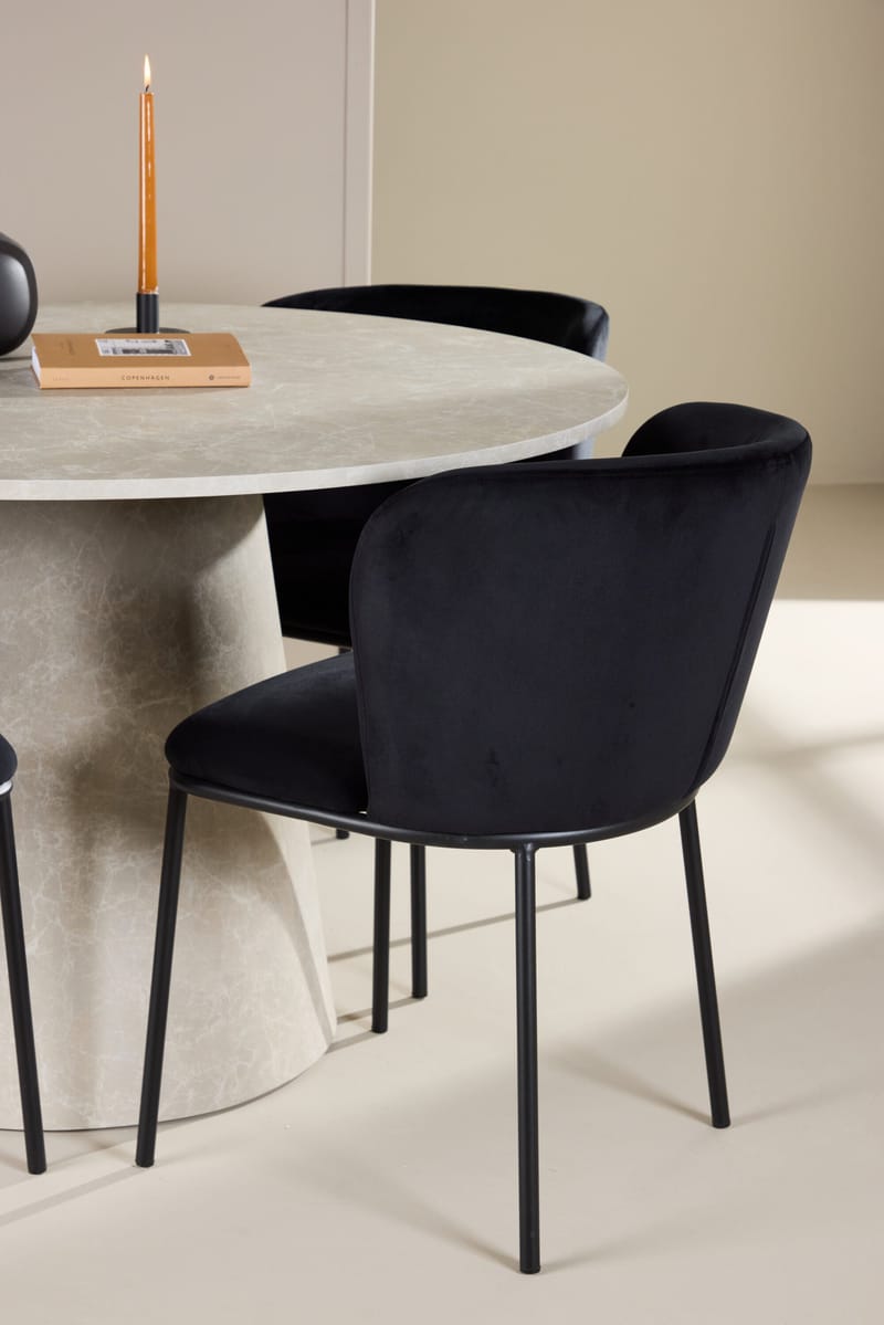 Rund matgrupp Venture Home Svart Beige 4st - Møbler - Bord - Spisegruppe