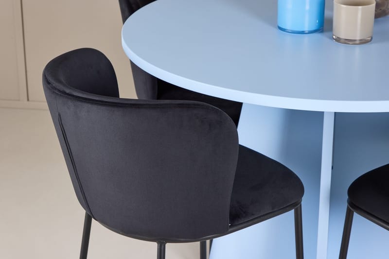 Rund matgrupp Venture Home Svart Blå 4st - Møbler - Bord - Spisegruppe