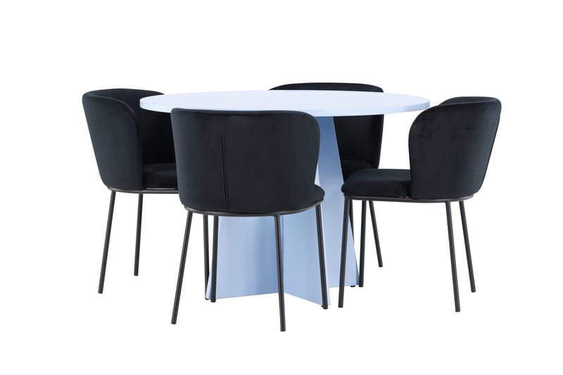 Rund matgrupp Venture Home Svart Blå 4st - Møbler - Bord - Spisegruppe