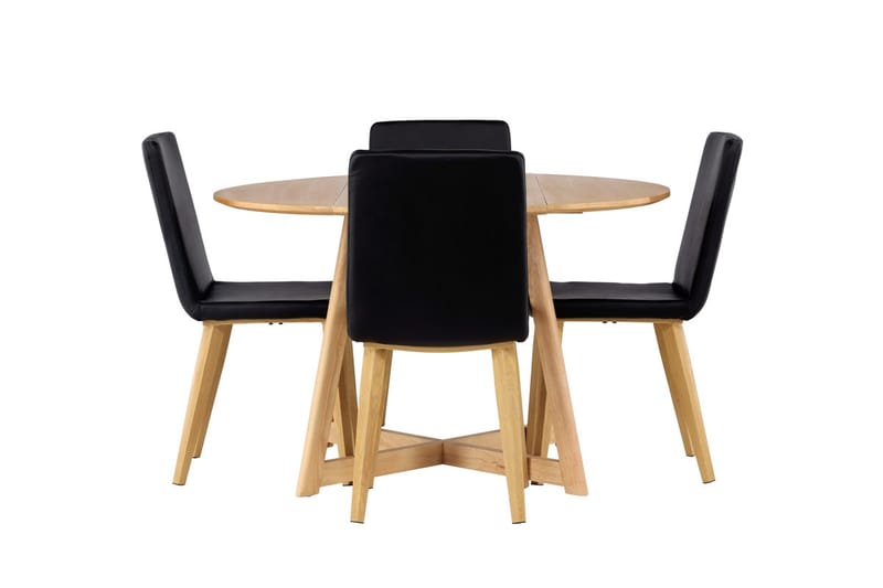 Rund matgrupp Venture Home Svart Brun 4st - Møbler - Bord - Spisegruppe