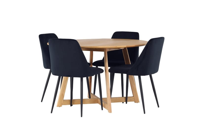 Rund matgrupp Venture Home Svart Brun 4st - Møbler - Bord - Spisegruppe