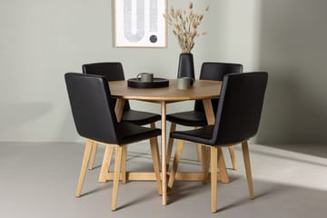 Rund matgrupp Venture Home Svart Brun 4st - Møbler - Bord - Spisegruppe
