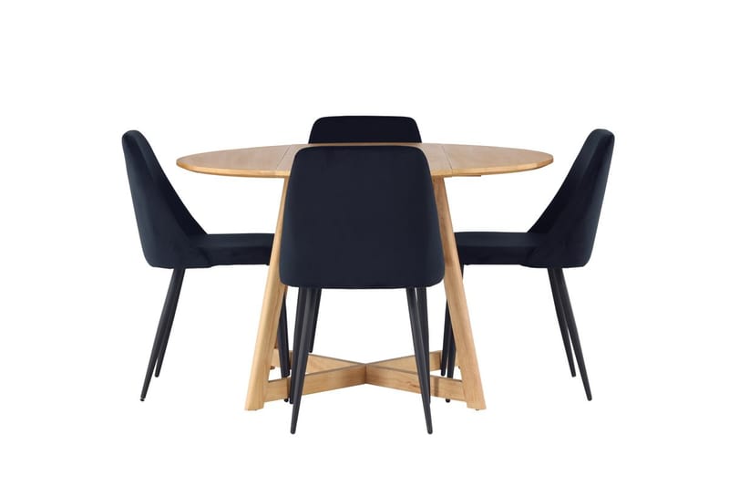 Rund matgrupp Venture Home Svart Brun 4st - Møbler - Bord - Spisegruppe