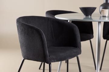 Rund matgrupp Venture Home Svart Grå 4st - Møbler - Bord - Spisegruppe
