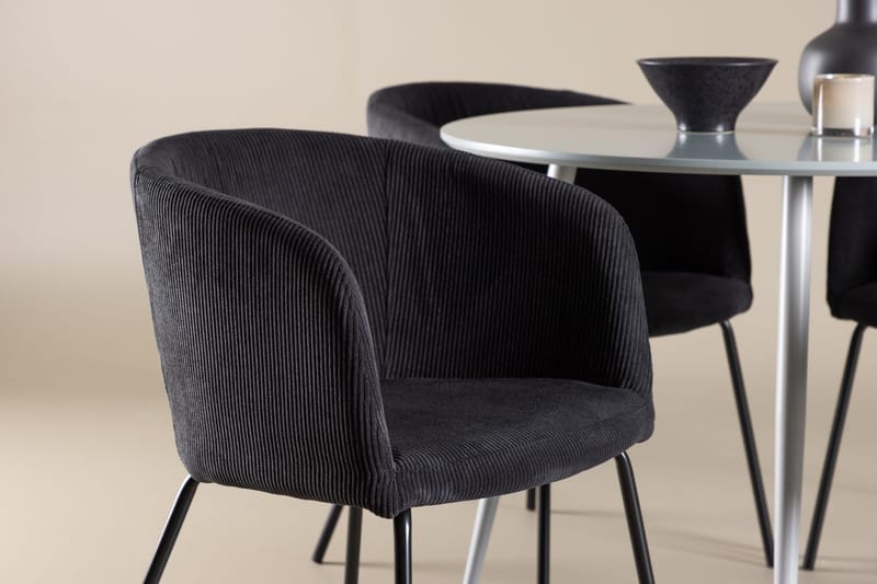 Rund matgrupp Venture Home Svart Grå 4st - Møbler - Bord - Spisegruppe
