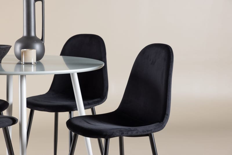 Rund matgrupp Venture Home Svart Grå 4st - Møbler - Bord - Spisegruppe