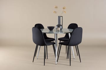 Rund matgrupp Venture Home Svart Grå 4st - Møbler - Bord - Spisegruppe
