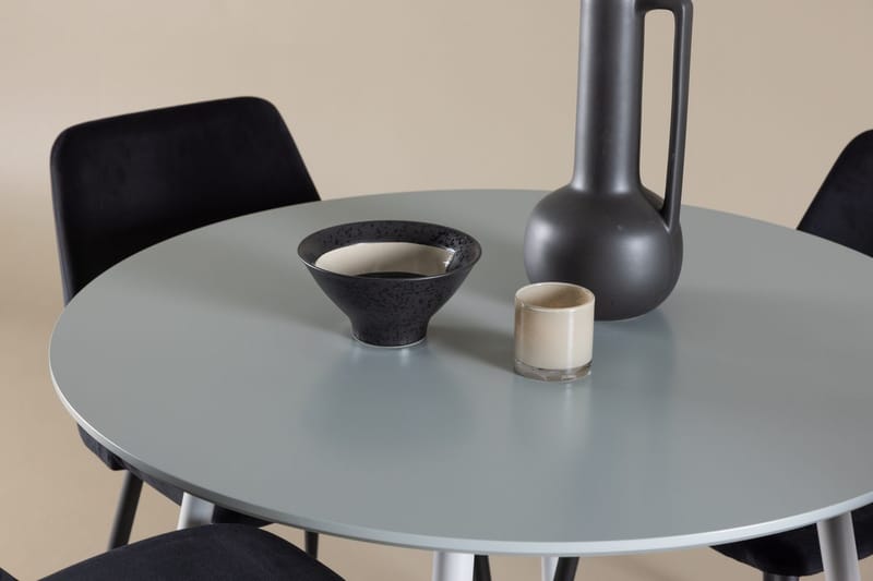 Rund matgrupp Venture Home Svart Grå 4st - Møbler - Bord - Spisegruppe