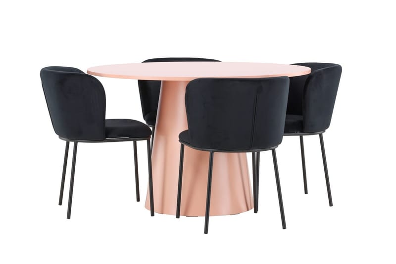 Rund matgrupp Venture Home Svart Koppar 4st