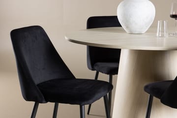Rund matgrupp Venture Home Svart Ljust trä 4st - Møbler - Bord - Spisegruppe