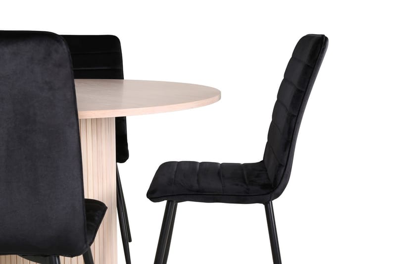 Rund matgrupp Venture Home Svart Ljust trä 4st - Møbler - Bord - Spisegruppe