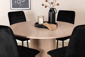 Rund matgrupp Venture Home Svart Ljust trä 4st - Møbler - Bord - Spisegruppe