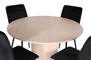 Rund matgrupp Venture Home Svart Ljust trä 4st - Møbler - Bord - Spisegruppe