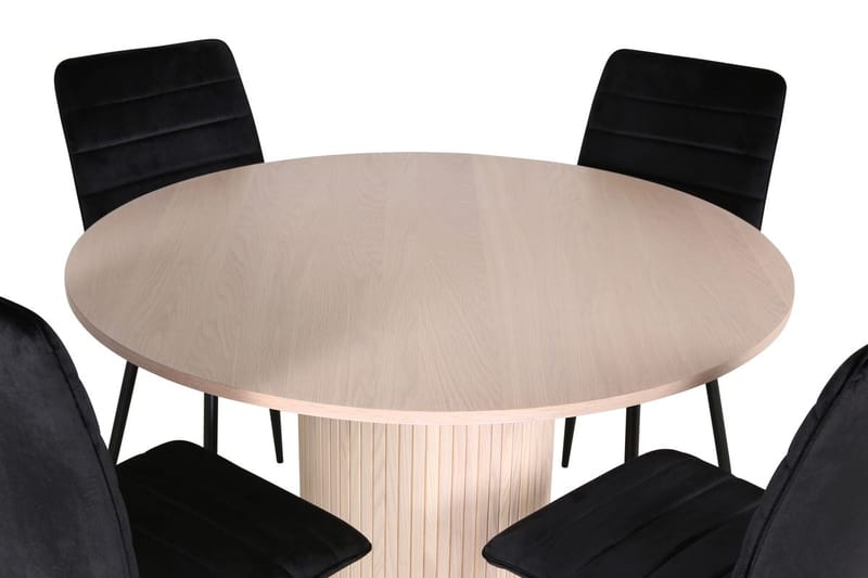 Rund matgrupp Venture Home Svart Ljust trä 4st - Møbler - Bord - Spisegruppe