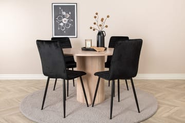 Rund matgrupp Venture Home Svart Ljust trä 4st - Møbler - Bord - Spisegruppe