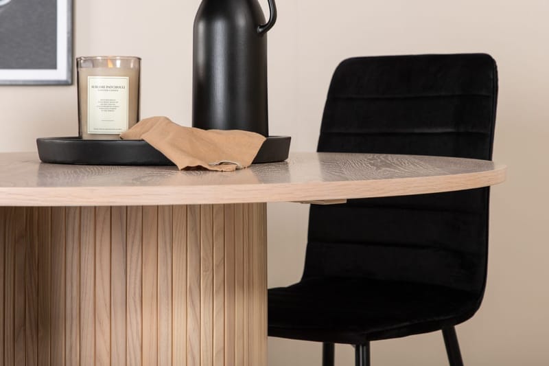 Rund matgrupp Venture Home Svart Ljust trä 4st - Møbler - Bord - Spisegruppe