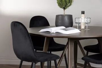 Rund matgrupp Venture Home Svart Mörkbrun 4st - Mørkebrun - Møbler - Bord - Spisegruppe