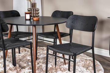 Rund matgrupp Venture Home Svart Svart 4st - Møbler - Bord - Spisegruppe