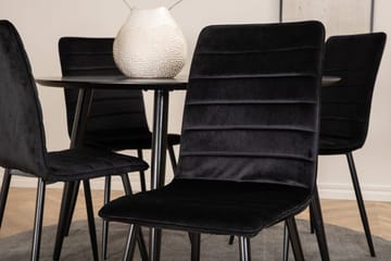 Rund matgrupp Venture Home Svart Svart 4st - Møbler - Bord - Spisegruppe