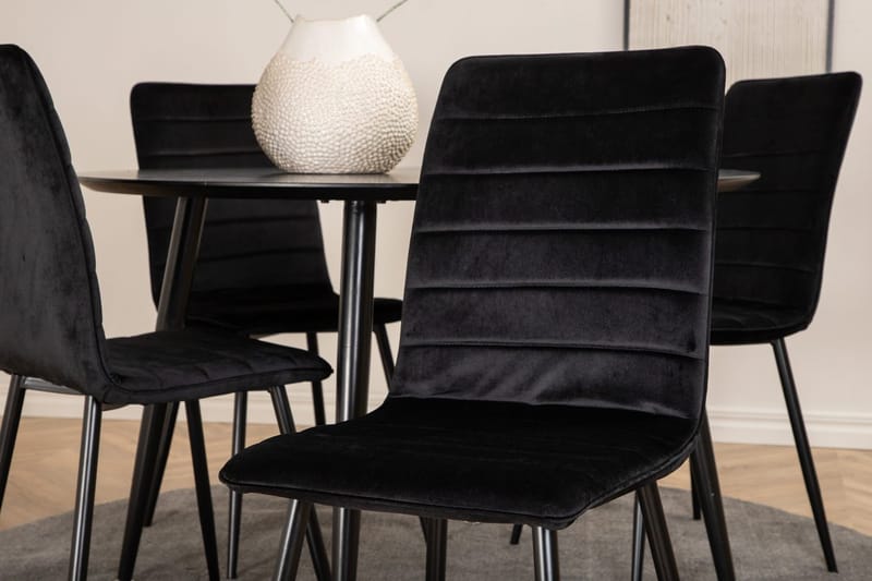 Rund matgrupp Venture Home Svart Svart 4st - Møbler - Bord - Spisegruppe