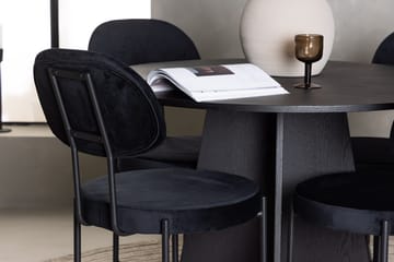 Rund matgrupp Venture Home Svart Svart 4st - Møbler - Bord - Spisegruppe