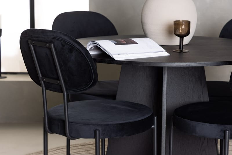Rund matgrupp Venture Home Svart Svart 4st - Møbler - Bord - Spisegruppe