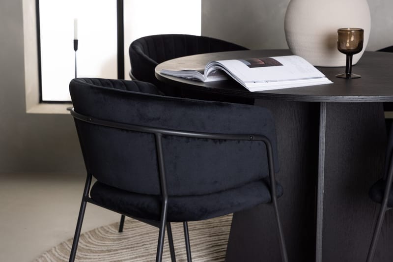 Rund matgrupp Venture Home Svart Svart 4st - Møbler - Bord - Spisegruppe