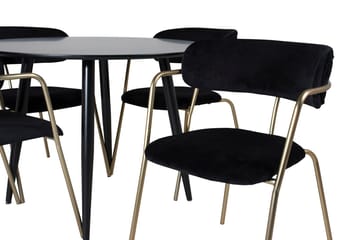 Rund matgrupp Venture Home Svart Svart 4st - Møbler - Bord - Spisegruppe