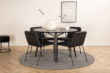 Rund matgrupp Venture Home Svart Svart 4st - Møbler - Bord - Spisegruppe