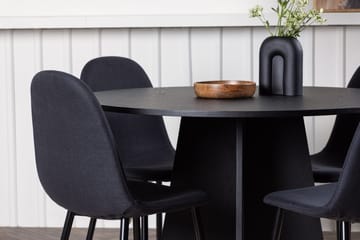 Rund matgrupp Venture Home Svart Svart 4st - Møbler - Bord - Spisegruppe