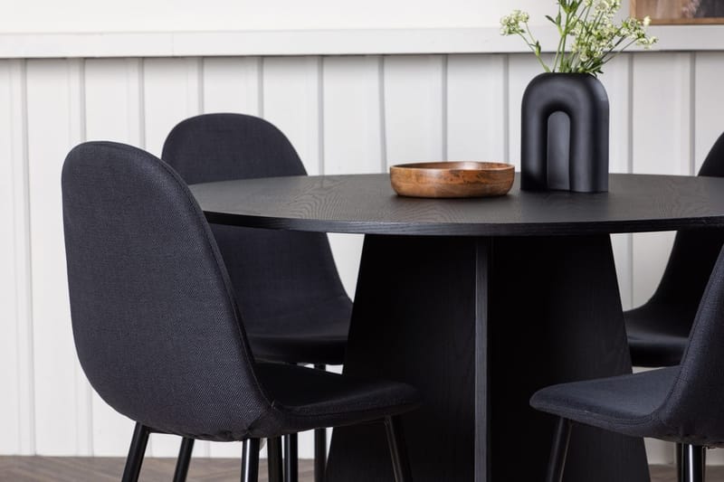 Rund matgrupp Venture Home Svart Svart 4st - Møbler - Bord - Spisegruppe