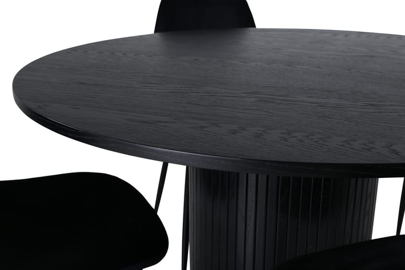 Rund matgrupp Venture Home Svart Svart 4st - Møbler - Bord - Spisegruppe
