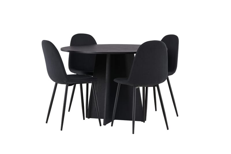 Rund matgrupp Venture Home Svart Svart 4st - Møbler - Bord - Spisegruppe