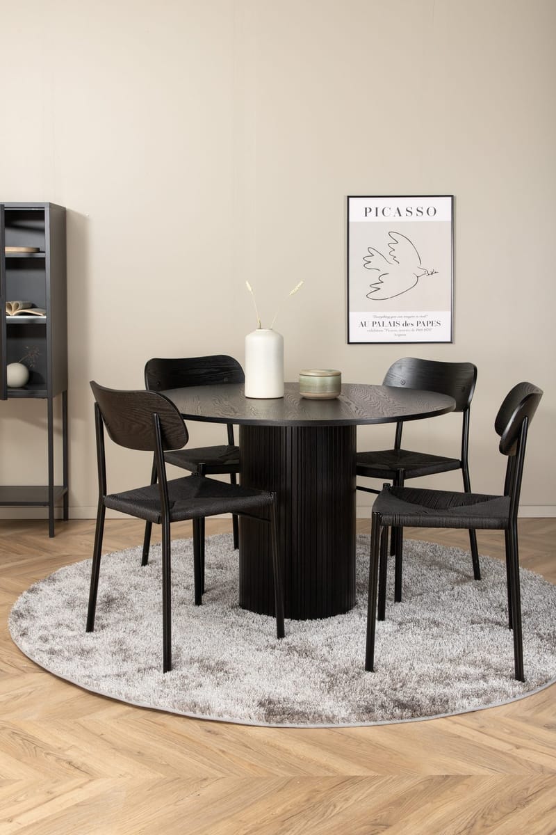 Rund matgrupp Venture Home Svart Svart 4st