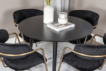 Rund matgrupp Venture Home Svart Svart 4st - Møbler - Bord - Spisegruppe