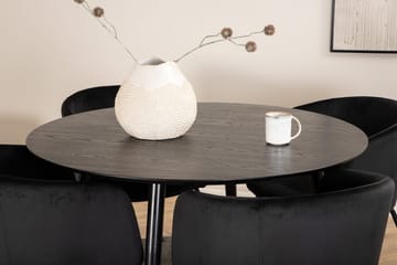 Rund matgrupp Venture Home Svart Svart 4st - Møbler - Bord - Spisegruppe