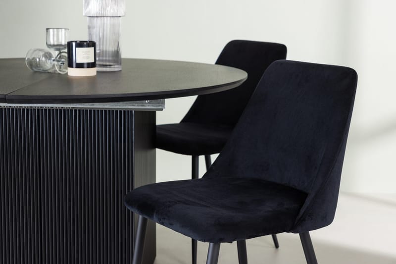Rund matgrupp Venture Home Svart Svart 4st - Møbler - Bord - Spisegruppe