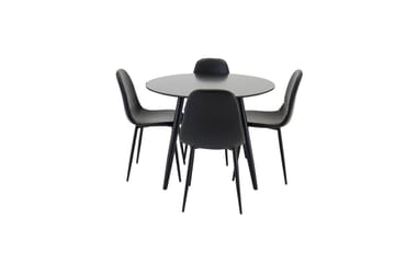 Rund matgrupp Venture Home Svart Svart 4st - Møbler - Bord - Spisegruppe
