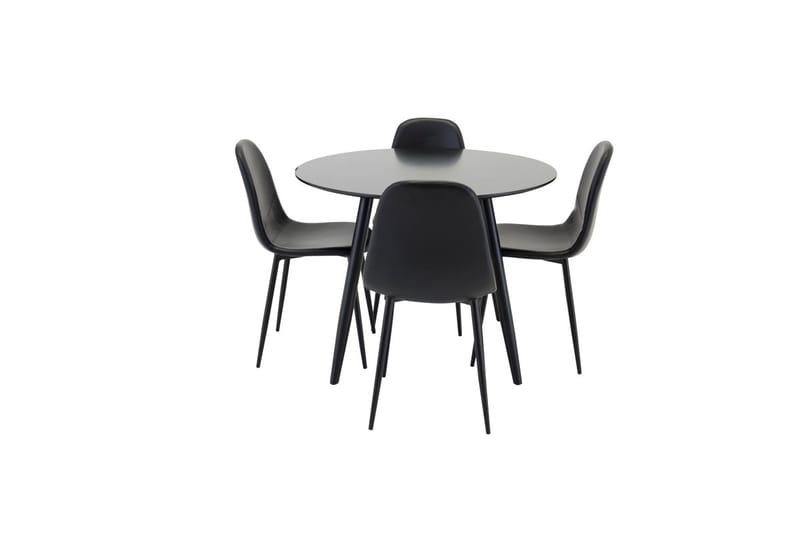 Rund matgrupp Venture Home Svart Svart 4st - Møbler - Bord - Spisegruppe